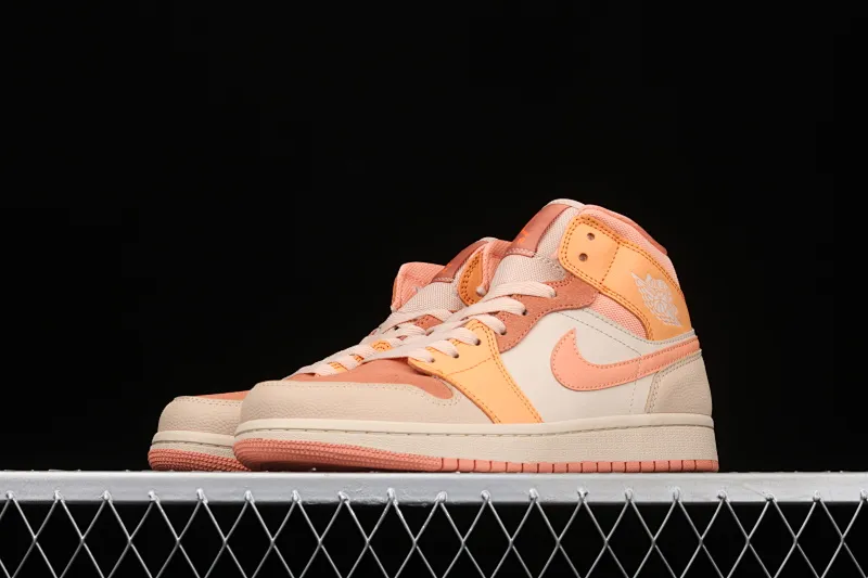 All categories Air Jordan Jordan series basketball shoes Air Jordan 1 Mid G version pure original Air Jordan 1 Mid SE AJ1 Joe 1 Chinese orange and pink splicing mid-top versatile casual sports sneakers DH4270-800